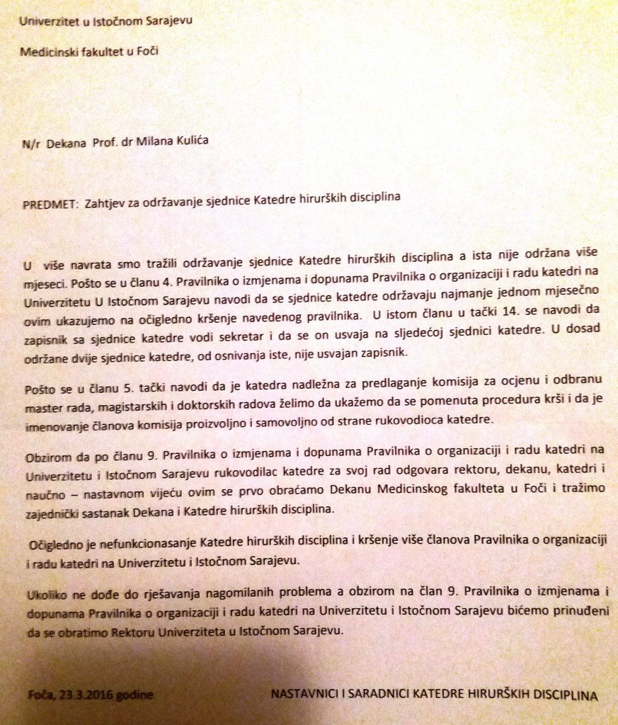 Leutar.net Profesori iz Foče smijenili dr Veljka Marića