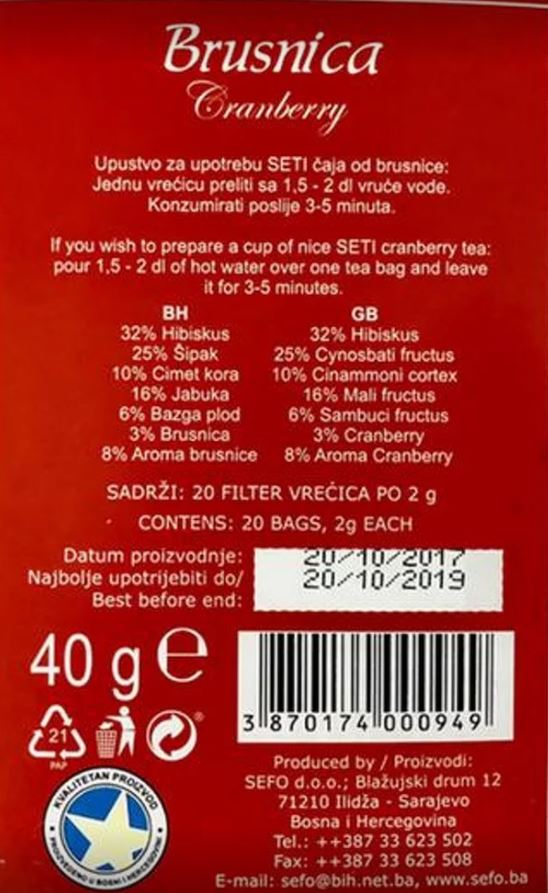 Leutar.net U čaju od brusnice ima najmanje brusnice