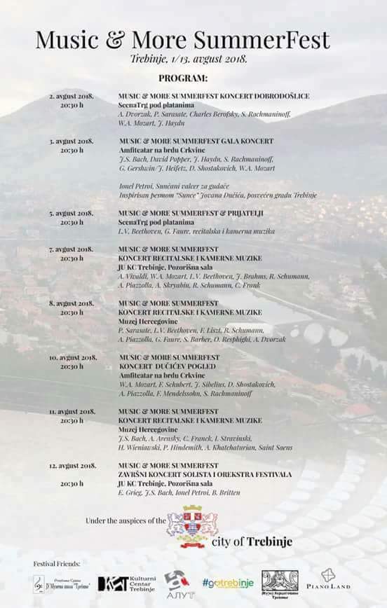 U Trebinju sutra počinje međunarodni festival klasične muzike "Music & More SummerFest" Leutar.net Leutar.net U Trebinju sutra počinje međunarodni festival klasične muzike "Music & More SummerFest"