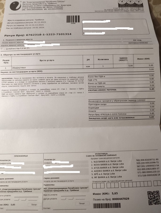 Leutar.net Ako ste dobili ovakav račun, evo šta bi trebali učiniti prije nego što ga platite