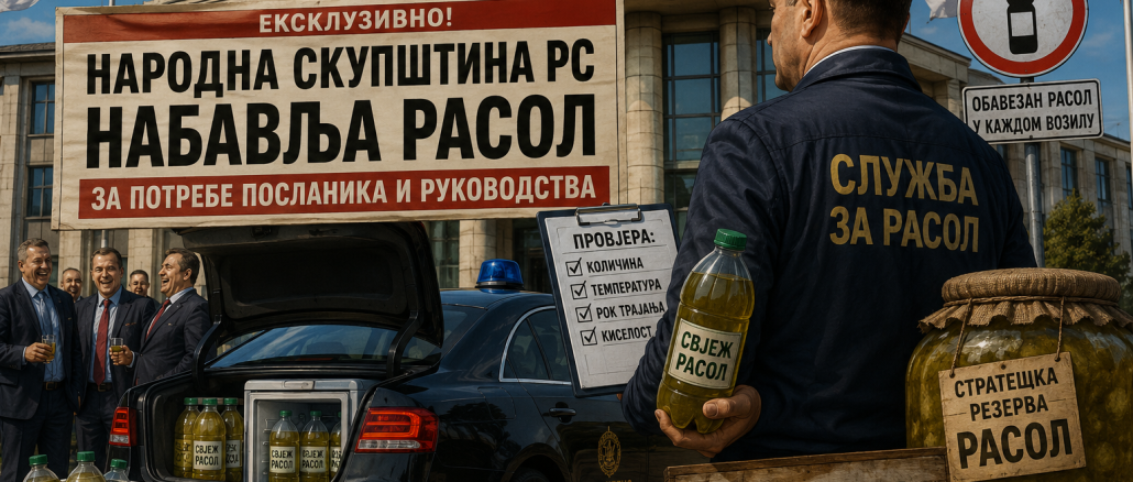 Leutar.net Narodna skupština Republike Srpske nabavlja rasol za potrebe poslanika i rukovodstva