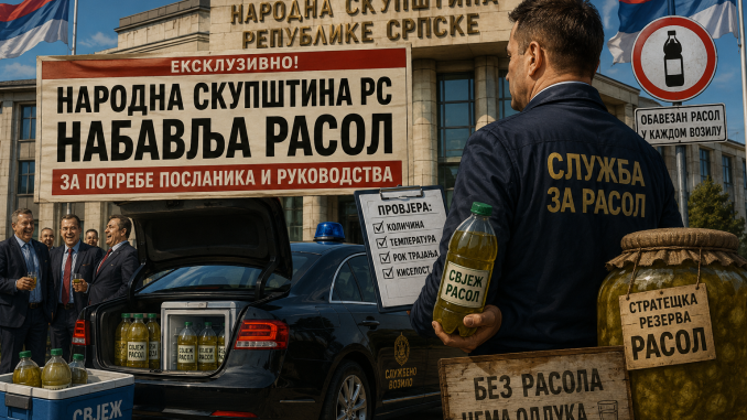 Leutar.net Narodna skupština Republike Srpske nabavlja rasol za potrebe poslanika i rukovodstva